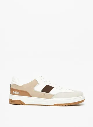 Men's Panelled Sneakers with Lace-Up Closure