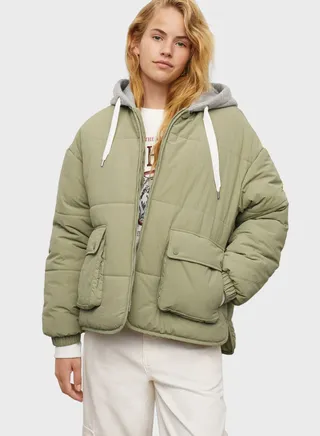 Kids Quilted Hooded Jacket 