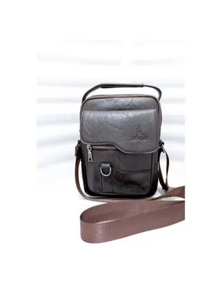 Leather Crossbody Bag - Black 