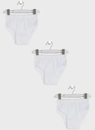 Girls 3 pack briefs - Solid 