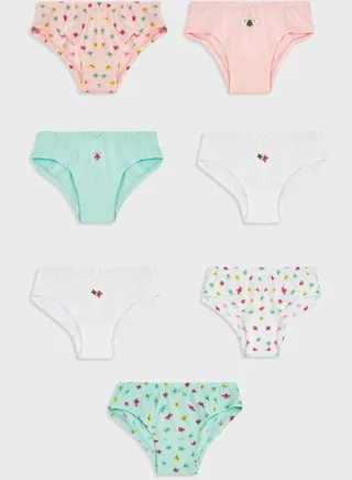 Pack Of 7 Printed Girls Hipster 
