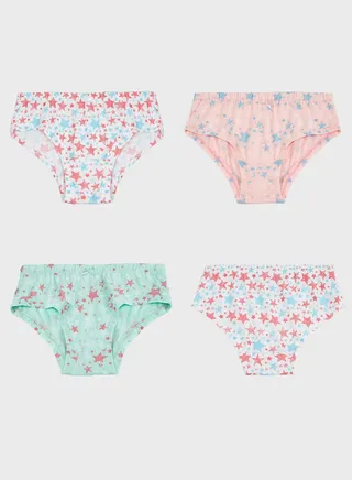 Pack Of 3 Printed Girls Hipster 