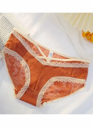 Lace Low Waist Traceless Breathable Girls' Briefs 