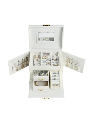 Women's Jewellery Box Large with 3 Levels Jewellery Box Girls Jewellery Storage with Drawers 