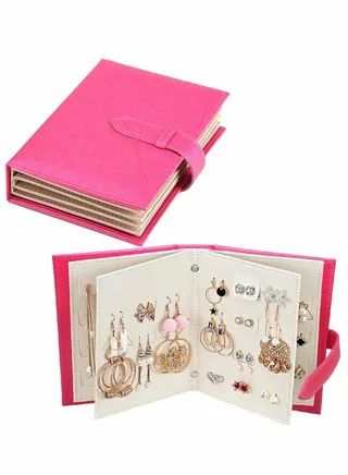Earring Book Design Earring Case Portable Earring Holder Travel Jewelry Organizer Case for Earring, Jewelry Storage Case Tray Holder, Capable to Hold 42 Pairs 