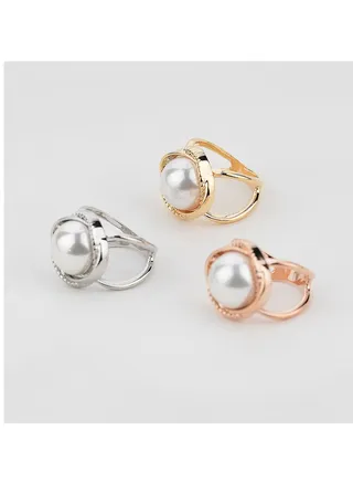 3Set Of One Pearl Fashion Women's Scarf Buckle Brooch Ring Shawl Clip Jewelry Accessories 