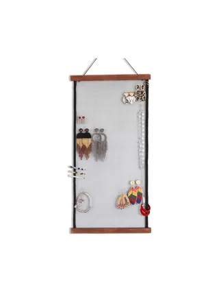 Wall Mounted Earring Jewelry Organizer, Display Wall Hanging Earring Organizer Wall Jewelry Organizer for Studs Dangle Earrings Rings and Necklaces 