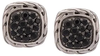 Carved Chain sapphire stud earrings