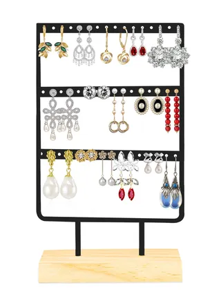 AC&L Jewelry Organizer Earning Holder with 36 Holes, Jewelry Display Stand For Earrings and Jewelry, Aesthetic Ear Stud Hanger, Gift For Women Girls 