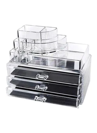 4 Drawers Acrylic Cosmetic and Jewelry Organizer 