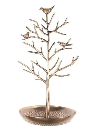 Vintage Bird Tree Jewellery Display Stand Brown 