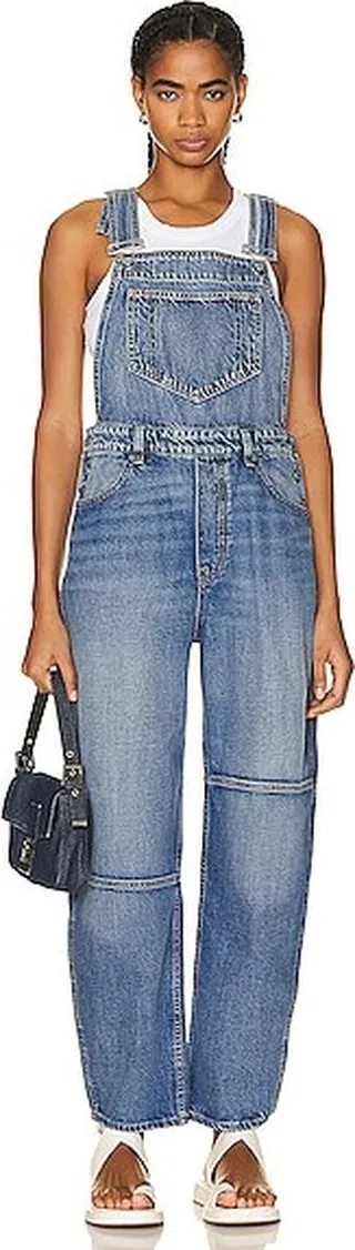 Ganni Vintage Washed Denim Overall in Blue