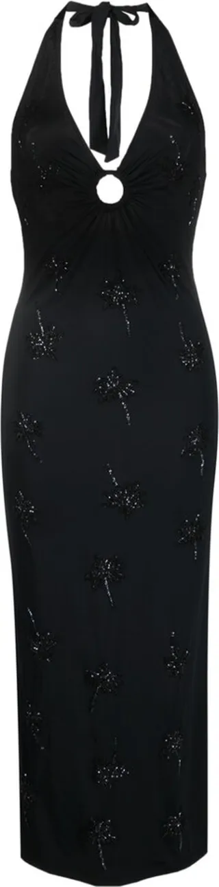 Palm Tree-Embellished Dress