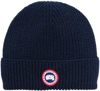 Arctic Disc ribbed-knit beanie