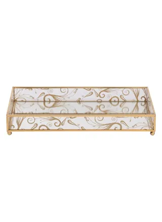 Lucy Tray, Clear & Gold - 25x3.5 cm 
