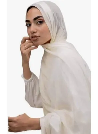 Plain linen muslin scarf with one line pattern, a comfortable and wonderful hijab for women 