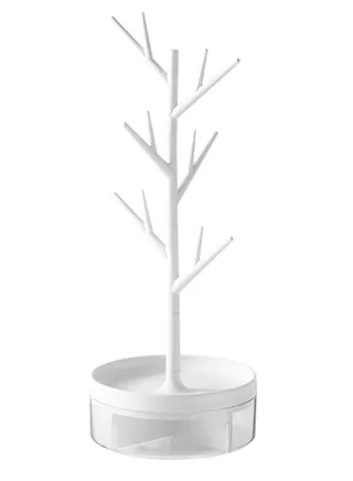 Half Room Branch Jewelry Rack, Holder With Rotatable Base and Storage Box Tree Tower Rack Hanging Organizer for Ring Earrings Necklace Bracelet,Suitable for living rooms, bathrooms,offices,etc. 