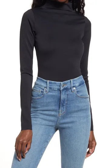 Scuba Funnel Neck Long Sleeve Bodysuit
