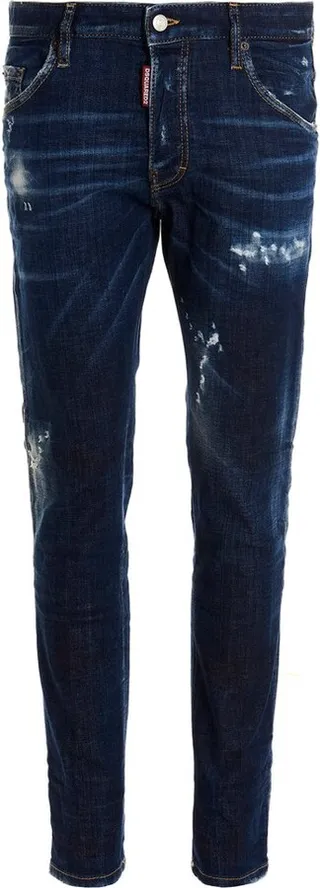 Dsquared2 Logo Patch Distressed Skinny-Cut Jeans