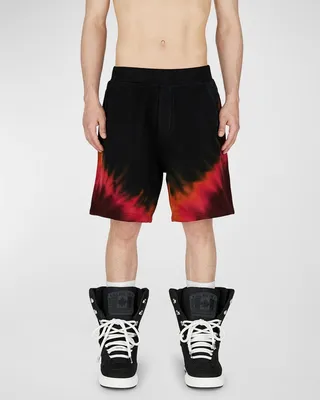Men's Flame Tie-Dye Shorts