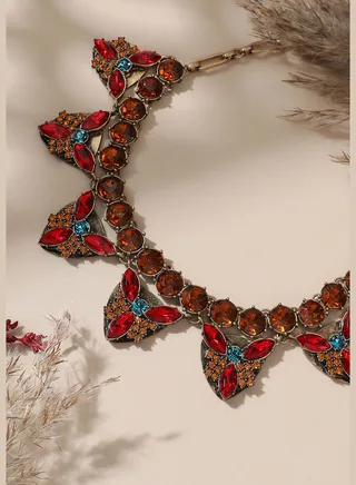Gold Plated Designer Stone Party Necklace For Women
