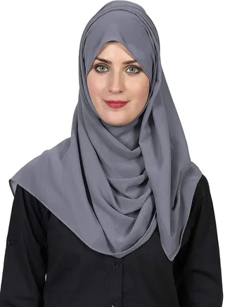 Scarf - chiffon crepe - Dark gray color 
