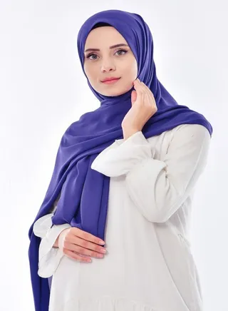 From Fatah Long Scarf Crepe Solid For Women (Light Blue Color) 