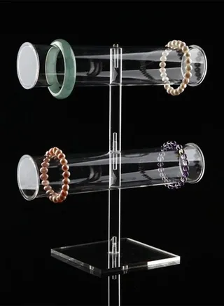 Transparent metal jewelry and accessories stand for displaying and organizing bracelets and necklaces 