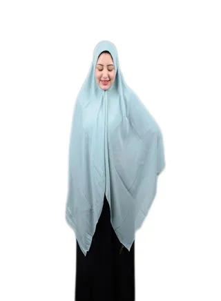 Long Malaysian Khimar Hjab Light Blue Color 