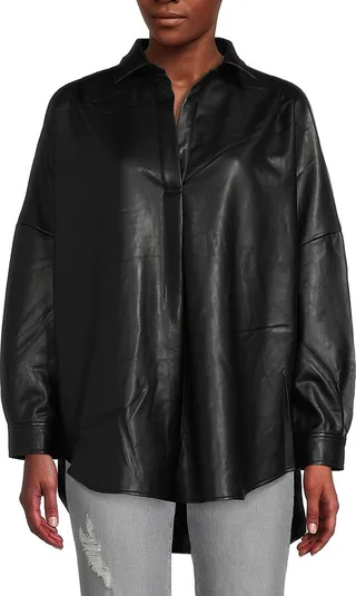Crolenda Faux Leather Tunic