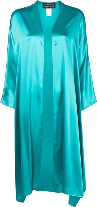Draped Stretch-Silk Cape