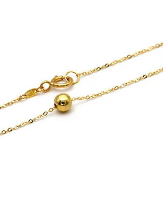 18k Real Gold Thin Movable Seed Necklace 