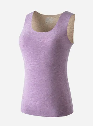 Tank Tops for Women Thermal Vest Warm Tank-Top Sleeveless Camisole Lingerie Sleeveless Top Thermal Underwear Winter Cold Weather Purple 