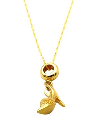 18 Karat Gold Heel Pendant Necklace 