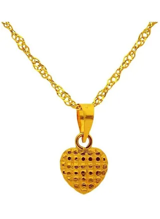 Chain Necklace With Heart Pendant 