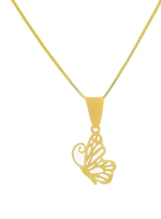 Chain Necklace With Butterfly Pendant 