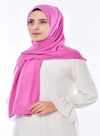 حجاب من فتاه - اسكارف - طرحة شيفون كريب مقاس مناسب - فوشيه 
