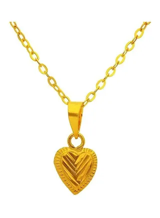 Chain Necklace With Heart Pendant 