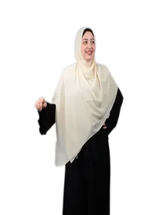 Long Malaysian Khimar Off-white color 