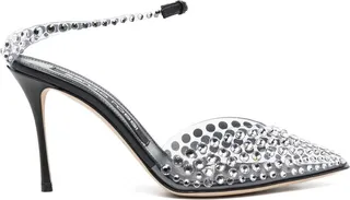 Rhinestone-Embellished Stiletto Pumps