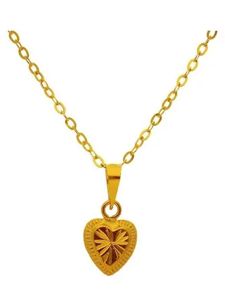 Chain Necklace With Heart Pendant 