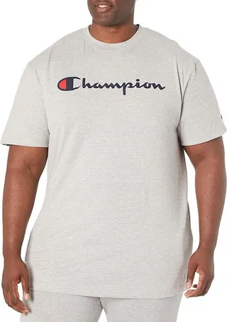 Champion Big Tall Classic Graphic Tee (Oxford Gray) Men's Clothing
