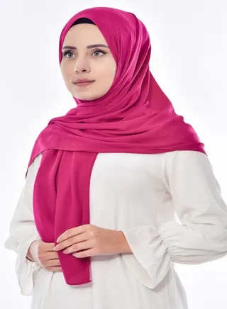 Scarf Chiffon Crepe High-Quality - Fuchsia Color - From Fatah 