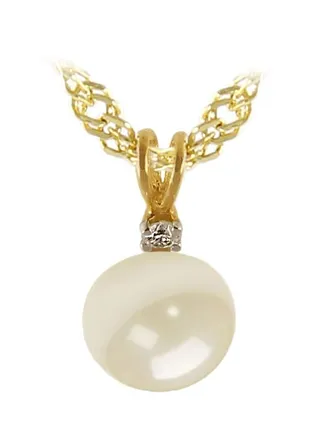 18 Karat Gold Pearl Pendant Necklace 