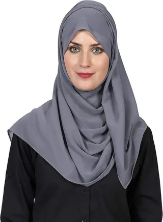 Scarf Chiffon Crepe High-Quality - Dark Grey - From Fatah 