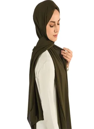 Scarf Crepe High-Quality - kaki Green Color - From Fatah 