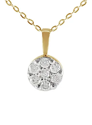 18K Gold Genuine Diamonds Solitaire Necklace 0.07 Carat 