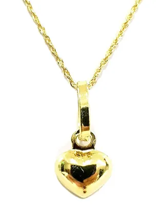 18K Pure Gold Heart Design Necklace For Women 