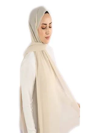 Scarf Chiffon Crepe High-Quality - Beige - From Fatah 