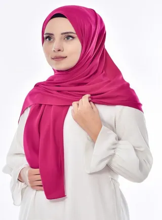 Scarf Chiffon Crepe High-Quality - Fuchia - From Fatah 